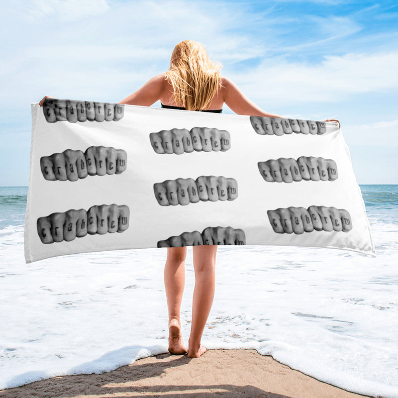 Crab Crew Knuckles Beach Towel